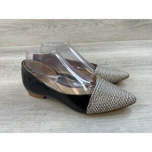 Maria Mare Women's 9 Black Zebra Print Patent Leather Slip On D'orsay Pump Heel